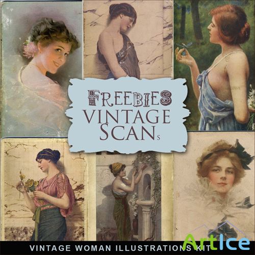 Scrap-kit - Vintage Woman Illustrations