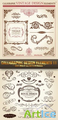 Stock Vector - Calligraphic Design Elements 11 |    11
