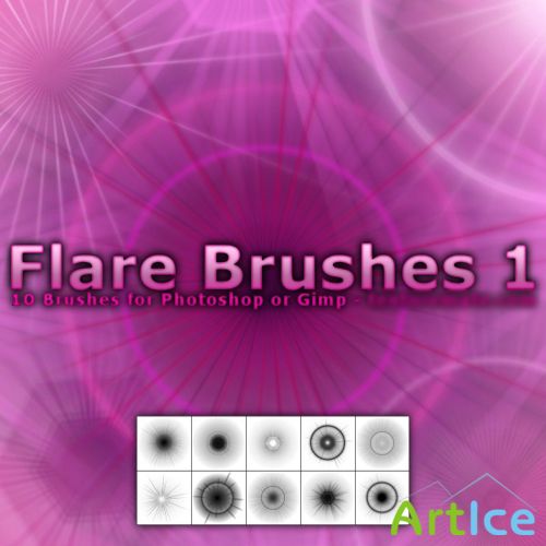 Flare 1 Brush Pack for Photoshop or Gimp