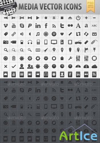 Graphic River - Media Vector Shape Icons incl. CSH