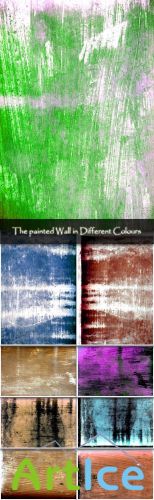 The painted Wall in Different Colours