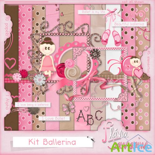 Scrap-set - Kit Ballerina - By Flavia Jamarim