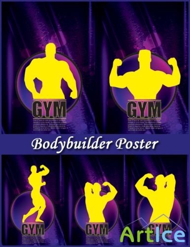Bodybuilder Poster - Stock Vectors