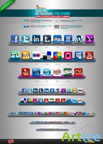 Social Networks Pro Icons - GraphicRiver