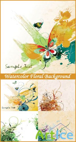Watercolor Floral Background - Stock Vectors