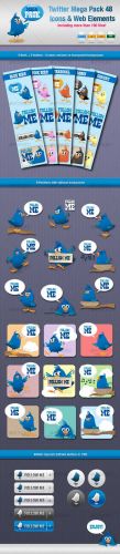 Twitter Mega Pack Icons and Web Elements v.2 - GraphicRiver