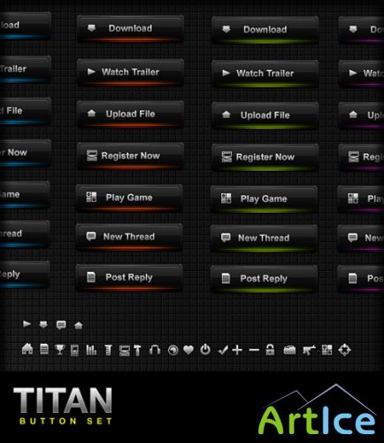 Titan Button Set - GraphicRiver