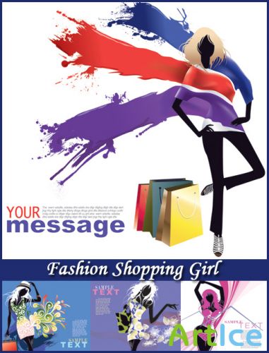Fashion Shopping Girl - Stock Vectors