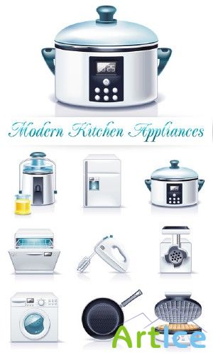 Modern Kitchen Appliances Vector |   