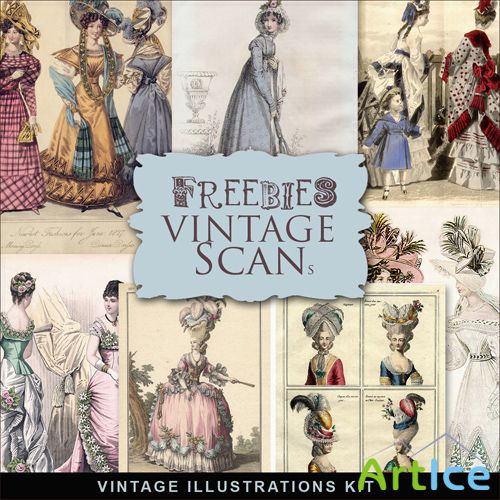 Scrap-kit - Vintage Fashion Illustrations #4