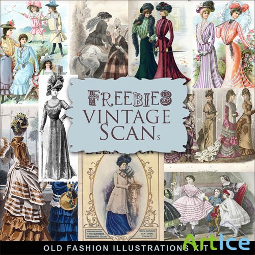 Scrap-kit - Vintage Fashion Illustrations #5