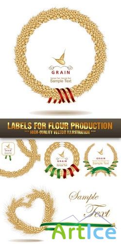 Stock Vector - Labels for Flour Production