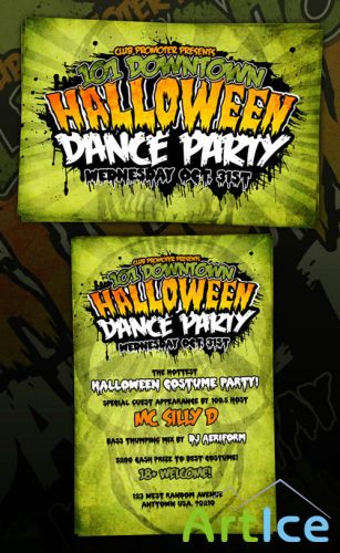 Horror halloween grungy flyer template - GraphicRiver