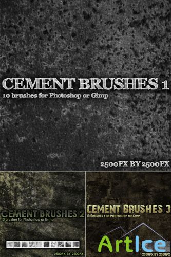 Cement Brushes Pack for Photoshop or Gimp