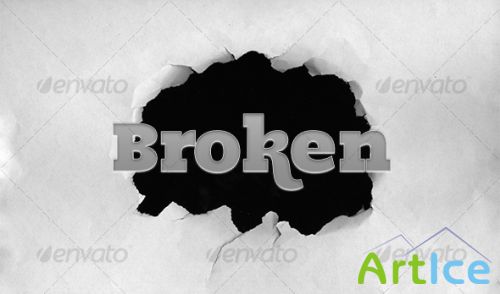 Broken paper (hole in a paper)  GraphicRiver