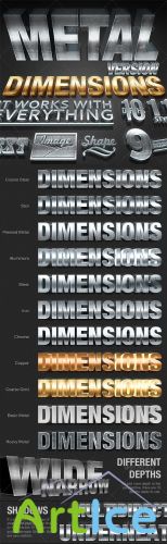 Dimensions Metal Version - 3D Generator Action - GraphicRiver