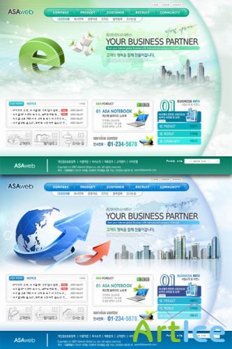 Green And Blue Business web templates