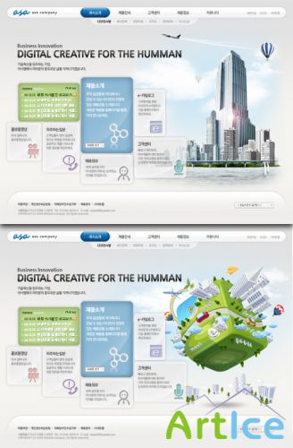 Web Templates - electronic digital city in the human