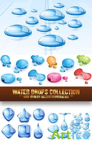 Water Drops Collection - Vector Stock |  , 