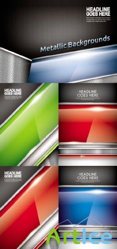 Abstract Color Metallic Backgrounds Vector |    
