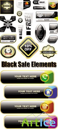 Black Sale Elements Vector |    