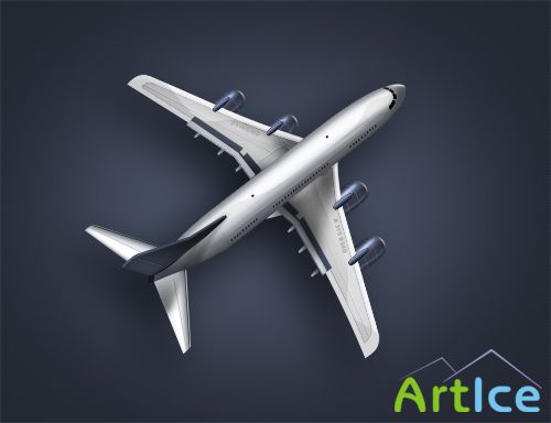 A plane illustration in psd file