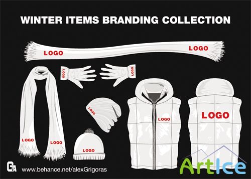 Winter Items Branding Collection Vector