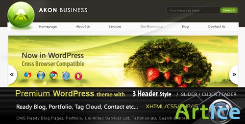 Akon Business premium wordpress Theme nulled