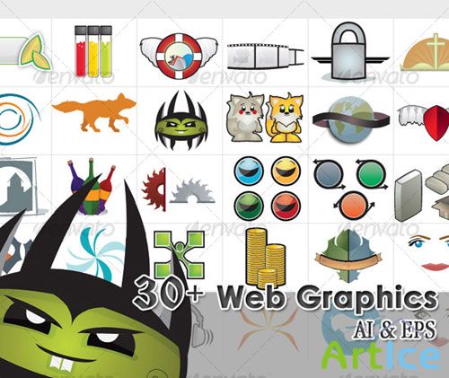 GraphicRiver - 30 Web Elements and Illustrations