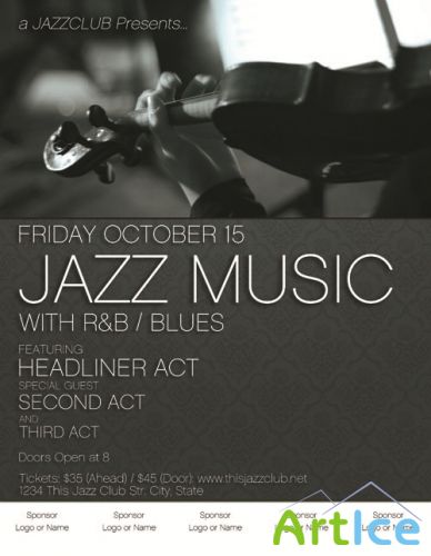 PSD Template - Jazz Club Poster