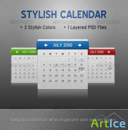 Slick Calendar  3 Colors - GraphicRiver