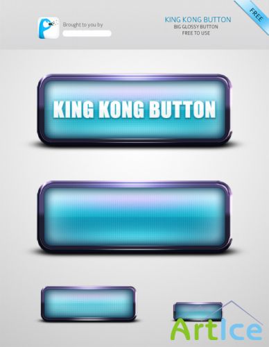 King Kong Web Button PSD