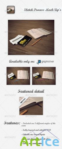 GraphicRiver - Buisiness Card Sketch Process Mock-Up's