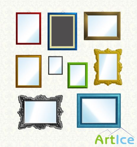 9 PSD Colourful Frames Set