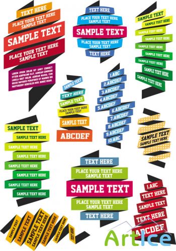 Vector Text Ribbons Pack