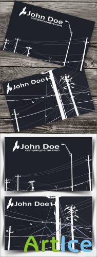 Business Card for Electrician - PSD Template