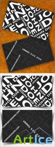 PSD Template - Black Modern Business Card