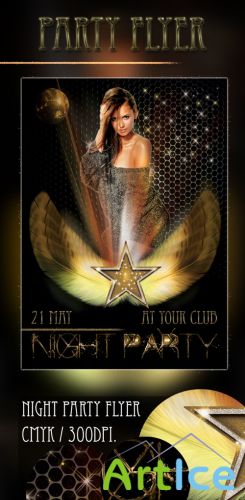 Night Party Flyer PSD Template