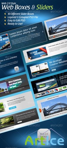 Web 2.0 Styled Slider Boxes - GraphicRiver