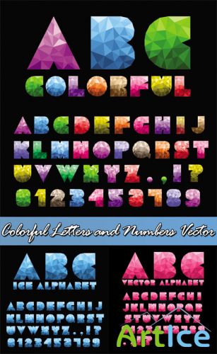 Colorful Letters and Numbers Vector