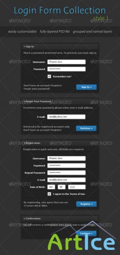 Login Form Collection: Style 1 - Complete Set - GraphicRiver