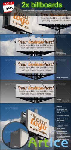Graphicriver - Set of 2 billboards for product/logo mockup