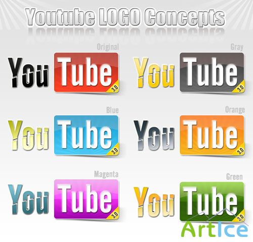 Youtube Logo Concepts Web 2.0 Glossy Style