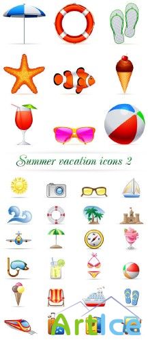 Summer vacation icons 2 |    2