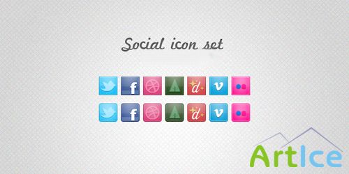 NEW PSD Social Icon Set