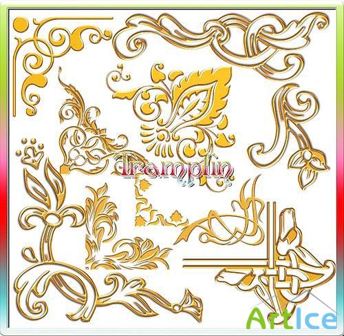 PSD ClipArt - Exclusive Gold Corners