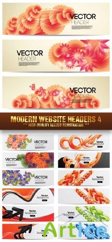 Stock Vector - Modern Website Headers 4