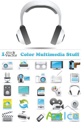 Color Multimedia Stuff Vector |   