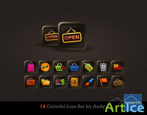 14 Colorful Icon Set by Andy
