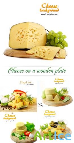 Stock Photo: Cheese on a wooden plate |    